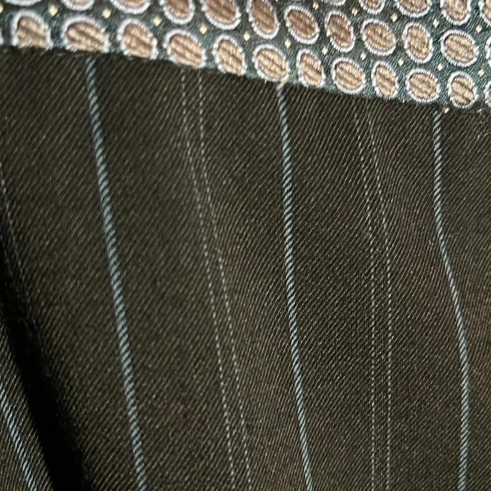RARE Vintage Y2K Express DesignStudio black w/ blue pinstripe &embroidered waist - Picture 5 of 9